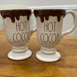 NWOT.  Rae Dunn, set of 2,  12oz., “Hot Cocoa”, ceramic mugs.